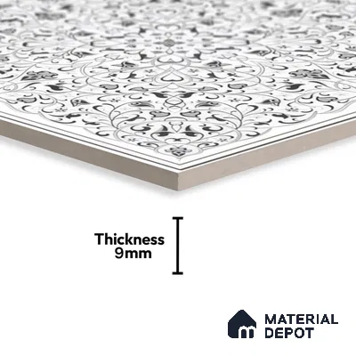 Moroccans Wall & Floor Tile TL 07247 Eternal Bloom 1 ft x 1 ft Ceramic Matte Finish - 9 mm  | 2 mm Spacer is Mandatory | Suitable For Bathroom, Kitchen, Dining Area | Please Expect a Slight Variation of Pattern (Sample)